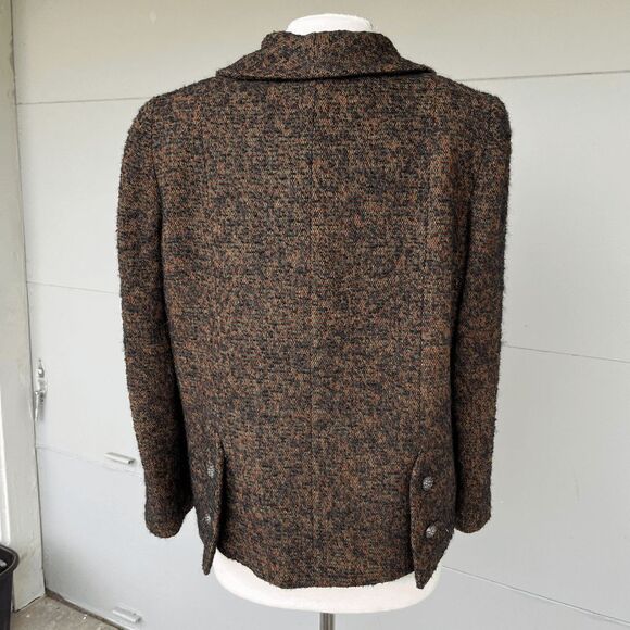 VTG 60s Abe Reinis Tweed Coat L ACWA Union Made USA Textured Short Jacket - Picture 9 of 12